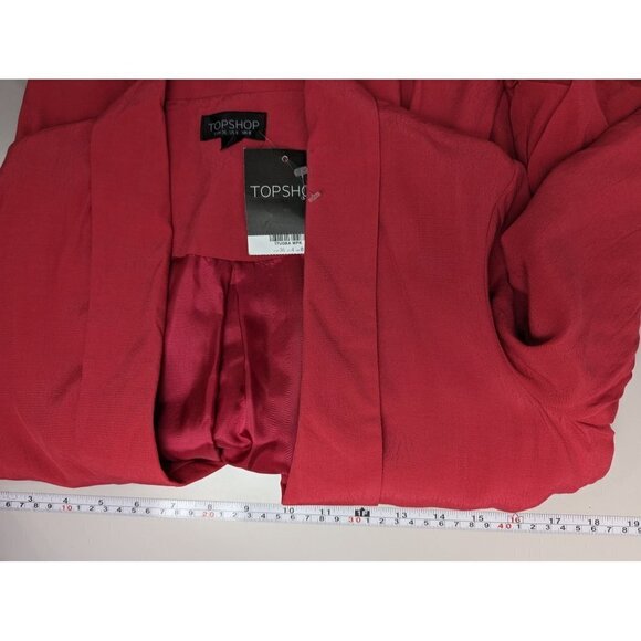 TopShop NWT Womens Stretch Blazer Jacket Size 4 3/4 Sleeve Pink Barbiecore - Picture 8 of 9